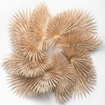 Aaron Rochman, wood toothpicks, canvas board, acrylic