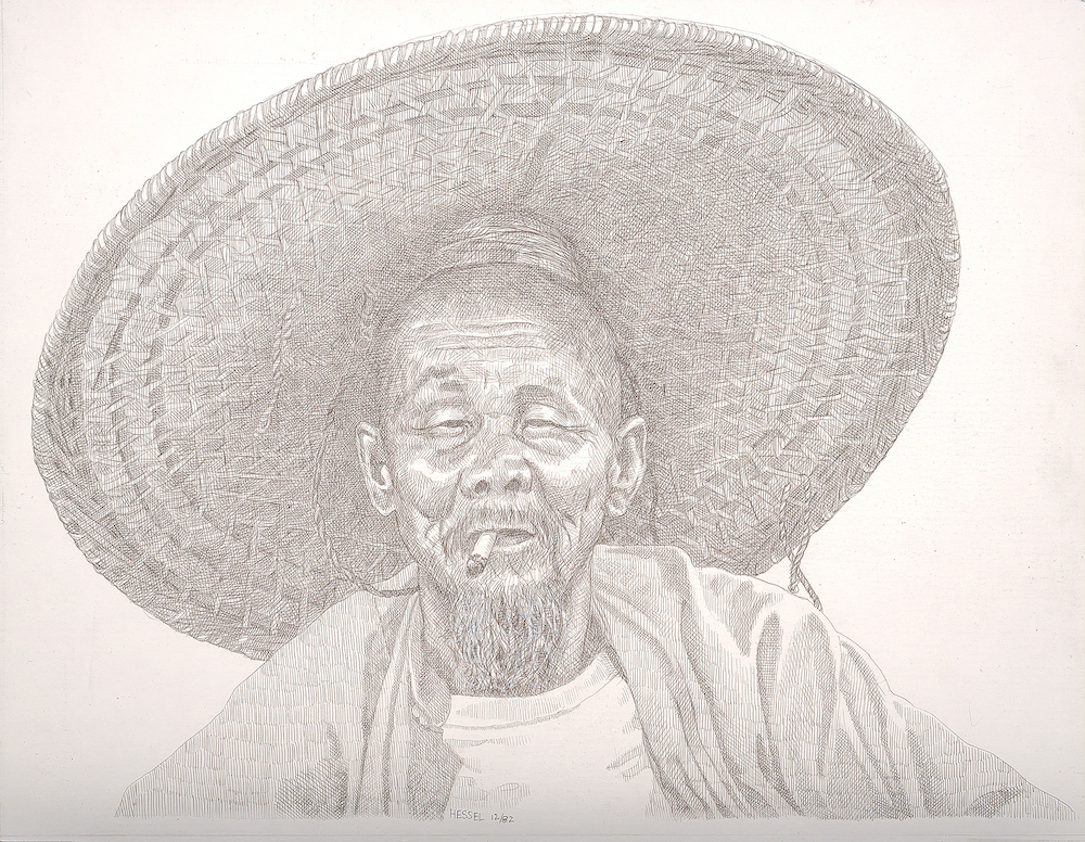 Eastern Man - Silverpoint Drawing 18x14
