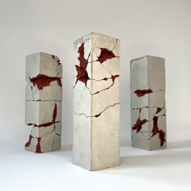 Josh Urso, shattered and reassembled cast concrete with acrylic paint