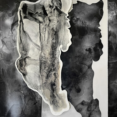 Patti Jordan, monoprint (ink, charcoal, graphite, spray paint on paper)