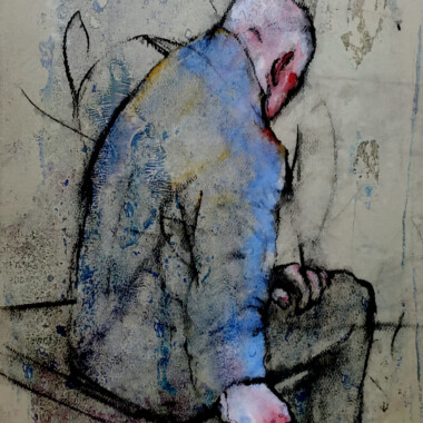 Diane Foley pastel and charcoal drawing with digital collage