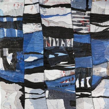 Judith Quinn Garnett heat painting - collaged, fused and stitched plastics