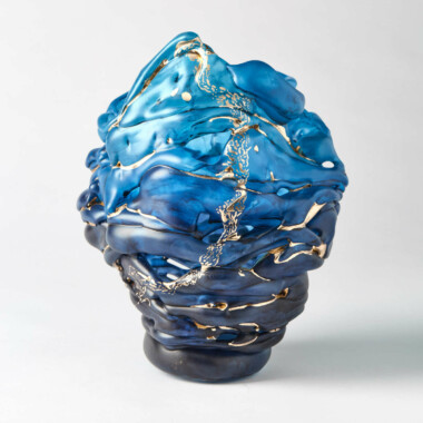 Sydni Weatherson sculpted glass, watercolour pigment, bronze pigment
