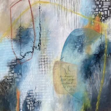Gerlinde Gelina acrylics and mixed media on paper mounted on wood panel